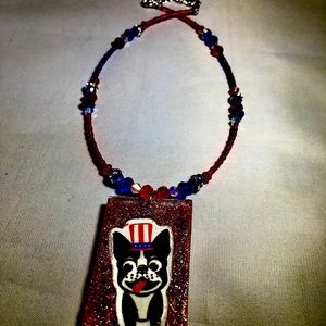 Patriotic Chihuahua Necklace
